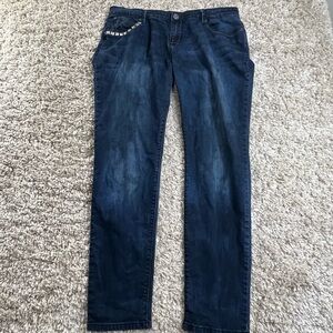 Y2K Apple Bottoms Dark Blue Straight Leg Jeans 13/14